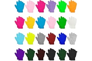 ONESING 24 Pairs Kids Gloves for Boys Girls Warm Toddler Knitted Winter Gloves Bulk Stretchy Warm Gloves for Children
