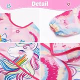 WERNNSAI Unicorn Art Smock Kids Apron Long Sleeve 3 Pockets Waterproof view 3