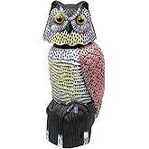 Galashield Owl Decoy to Scare Birds Away Scarecrow Fake Owl with Rotating Head 16" Tall