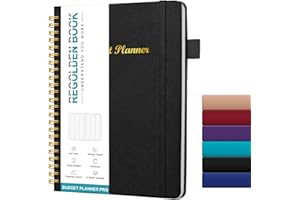 REGOLDEN-BOOK Budget Planner - Budget Book with Expense Tracker, Hardcover Budget Planner and Monthly Bill Organizer, Financial Planner & Account Book to Manage Your Money,Black