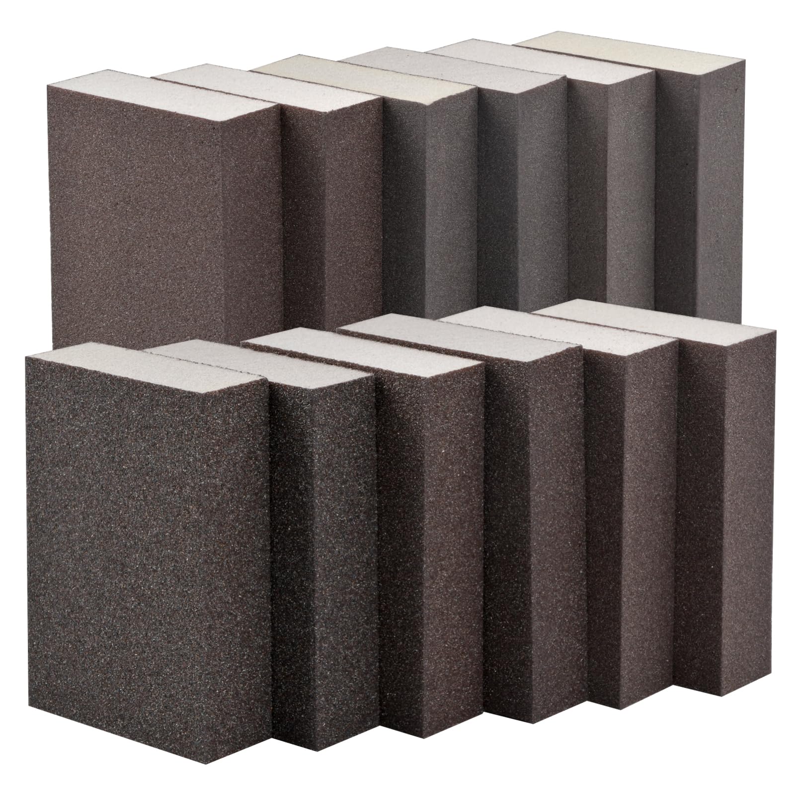 Sanding sponge, sanding sponge set, 12 pieces, sanding blocks, 60/80/100/120/180/220 grits, washable and reusable for hand sanders, polishing metal, wood, steel, stainless steel