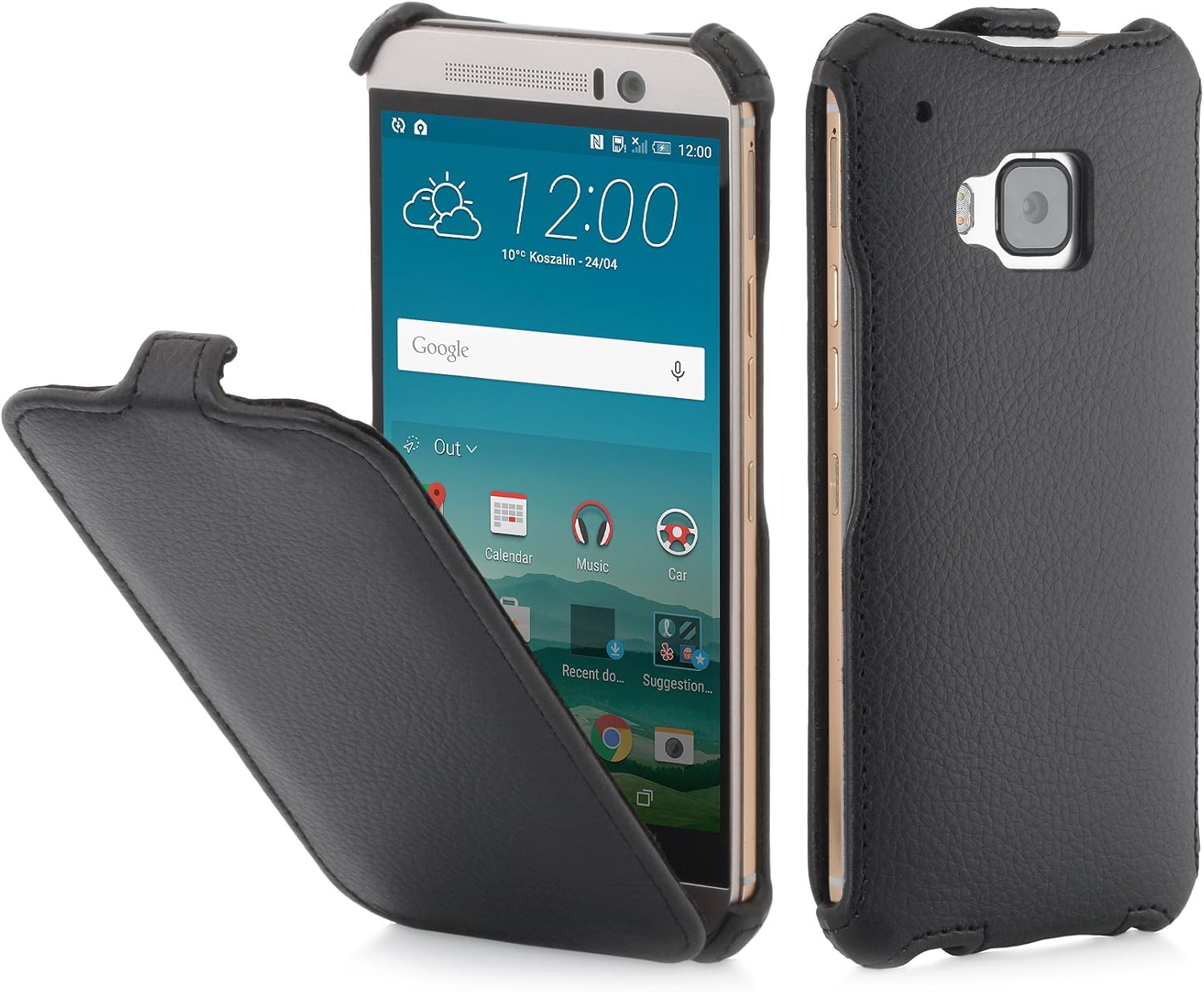 StilGut SlimCase, Cover for HTC One M9, Grained Black, Black - Grained