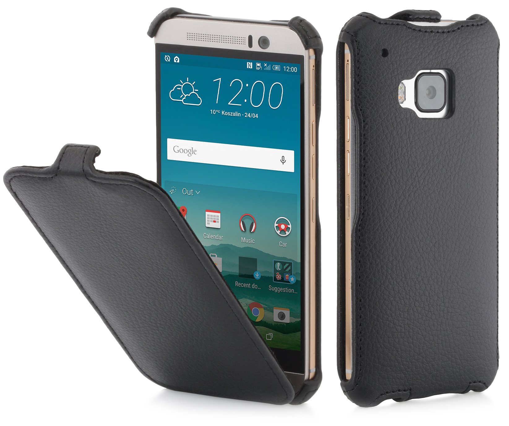 StilGut SlimCase, Cover for HTC One M9, Grained Black
