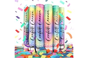 GAILROSO 6 Pack Confetti Poppers Multicolor Confetti Cannon - 12 Inch Biodegradable Party Poppers Shooters for Birthdays, Weddings, New Year's Eve, Christmas, Parties,Graduation Celebration
