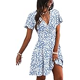 RUMIA Womens Casual Dresses Wrap V Neck Dress A-Line Ruffle Sleeve Summer Sundress Fashion 2026
