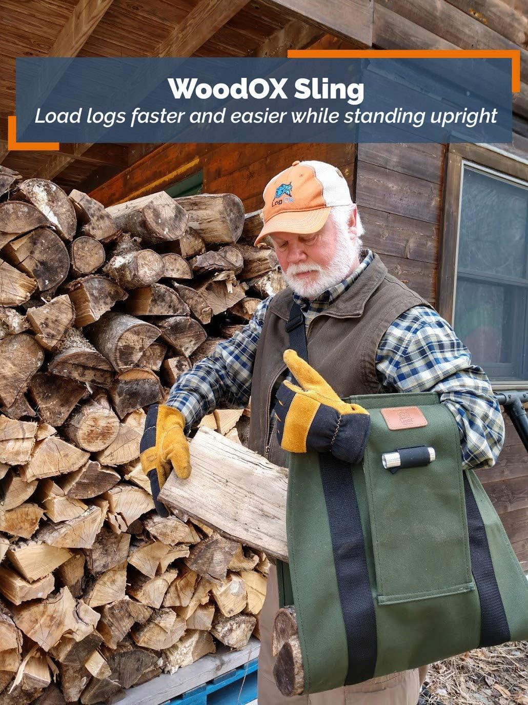 LogOX WoodOX Sling - The World's Most Ergonomic Firewood, Kindling, and Log Carrier - Designed in Vermont and Made in USA (Patented) - Image 4