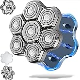UPTARD Magnetic Head Shaver Replacement Heads 7 Double Ring Waterproof Rotary Razor Blades for Bald Men Compatible with freebird wyklaus shpavver (silver)