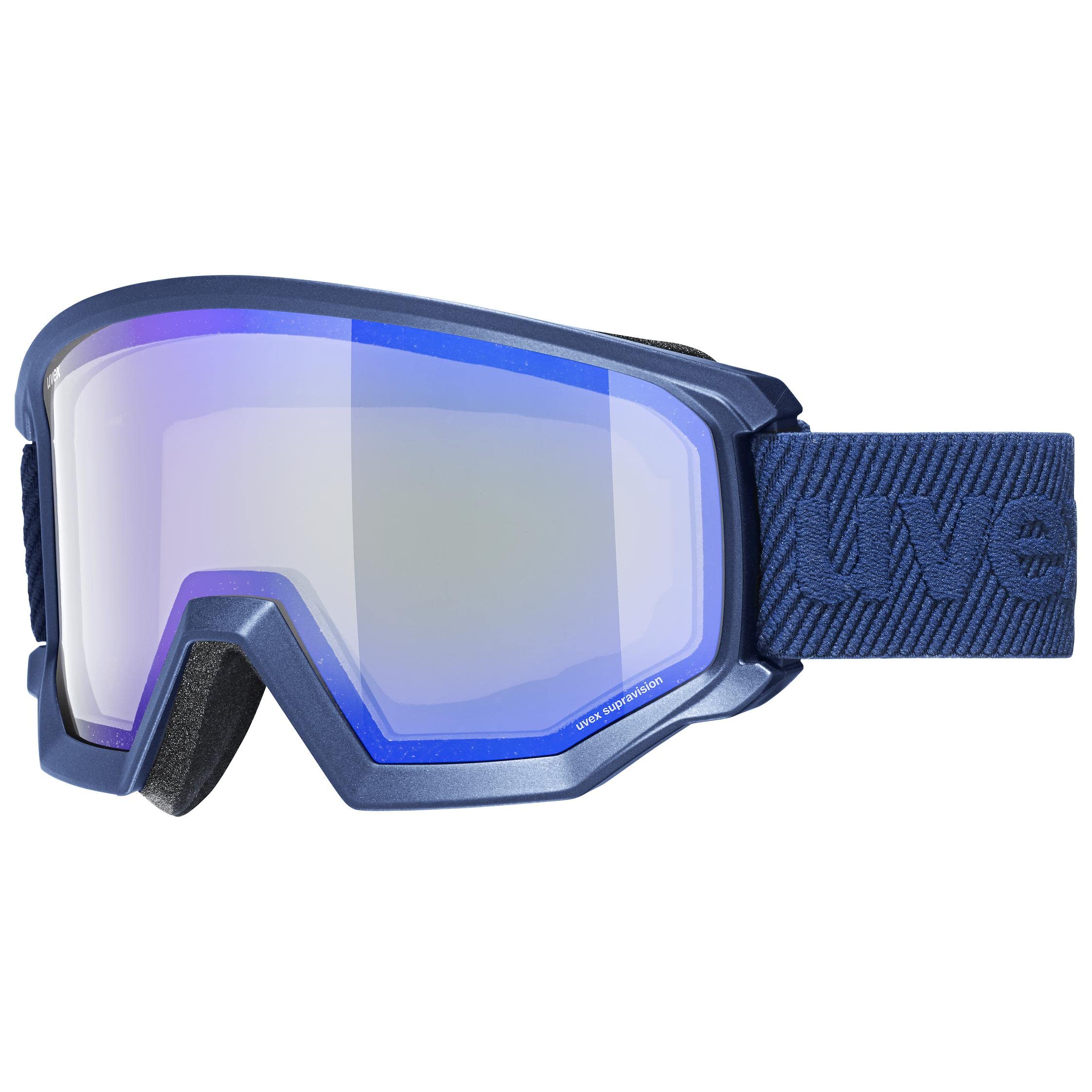 uvex Athletic FM - Ski Goggle for Men and Women - Extended Field of Vision & Anti-Fog Coating - Optimal Frame Ventilation - Navy Matt/Blue-radar - One Size