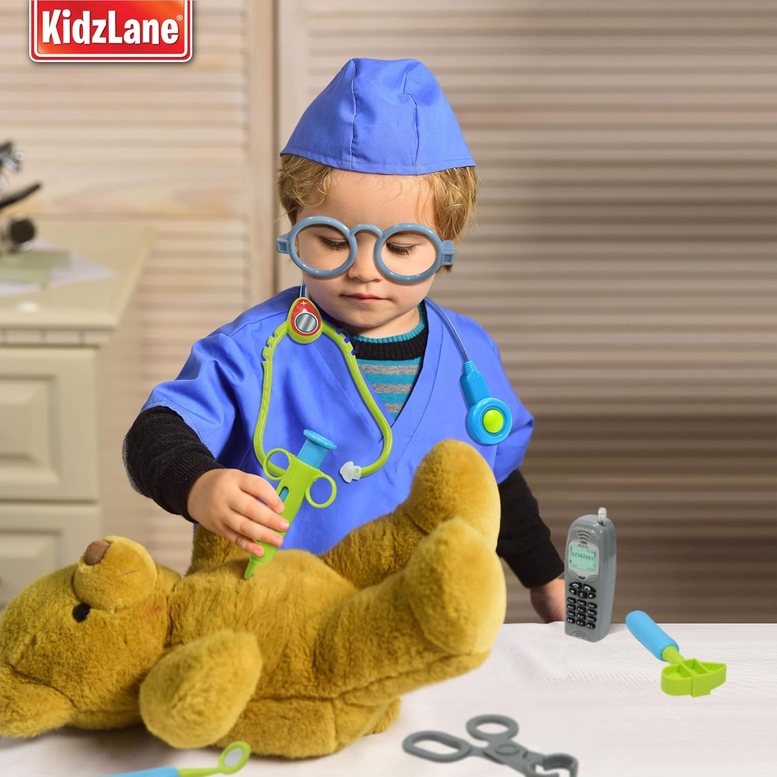 Kidzlane Doctor Kit for Kids - Doctor Playset with Electronic Stethoscope - Kid Doctor Play Set - Pretend Play Doctors Set for Toddlers - Children's Realistic Dr. Kit with Sounds