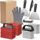 Singhoow 18 Pieces Griddle Cleaning Kit, Compatible with Blackstone | Flat Top Grill Accessories Cleaner Tool Set Stone, Griddle Scraper, Scouring Pad and Handles Gloves Accessories for Stain