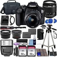 Canon EOS 2000D (Rebel T7) DSLR Camera with EF-S 18-55mm f/3.5-5.6 DC III Lens & Ultimate Accessory Bundle – Includes: 2X 32GB SDHC Memory Card, Extended Life Battery, Case, Filters & More