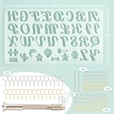 Mocoosy 182 Pcs Alphabet Resin Moulds Kit Letters Keychain Jewelry DIY view 2