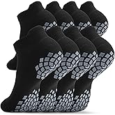 SITOISBE Pilates Grip Socks - Cushioned Slipper Non-Slip Grippy for Women Men Yoga - Barre Workout Hospital Sticky Socks