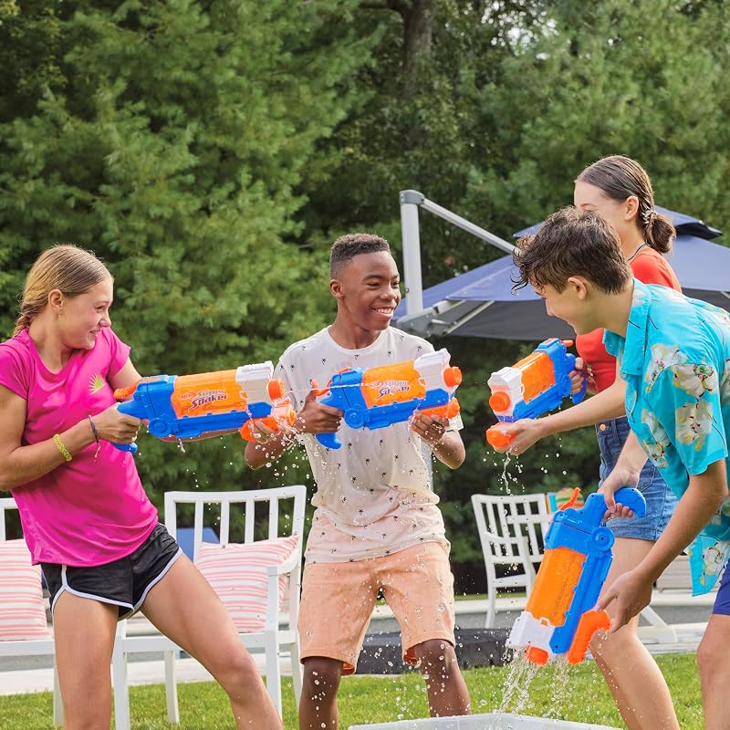 Nerf super soaker, flip fill water blaster, 4 estilos de spray, preenchimento rápido, tanque de 0,8l, brinquedos aquáticos