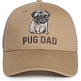 InnoBeta Pug Gifts for Pug Lovers, Pug Dad Gifts Hat for Men for Christmas, Birthday, Adjustable Hard Polyester Trucker Hat