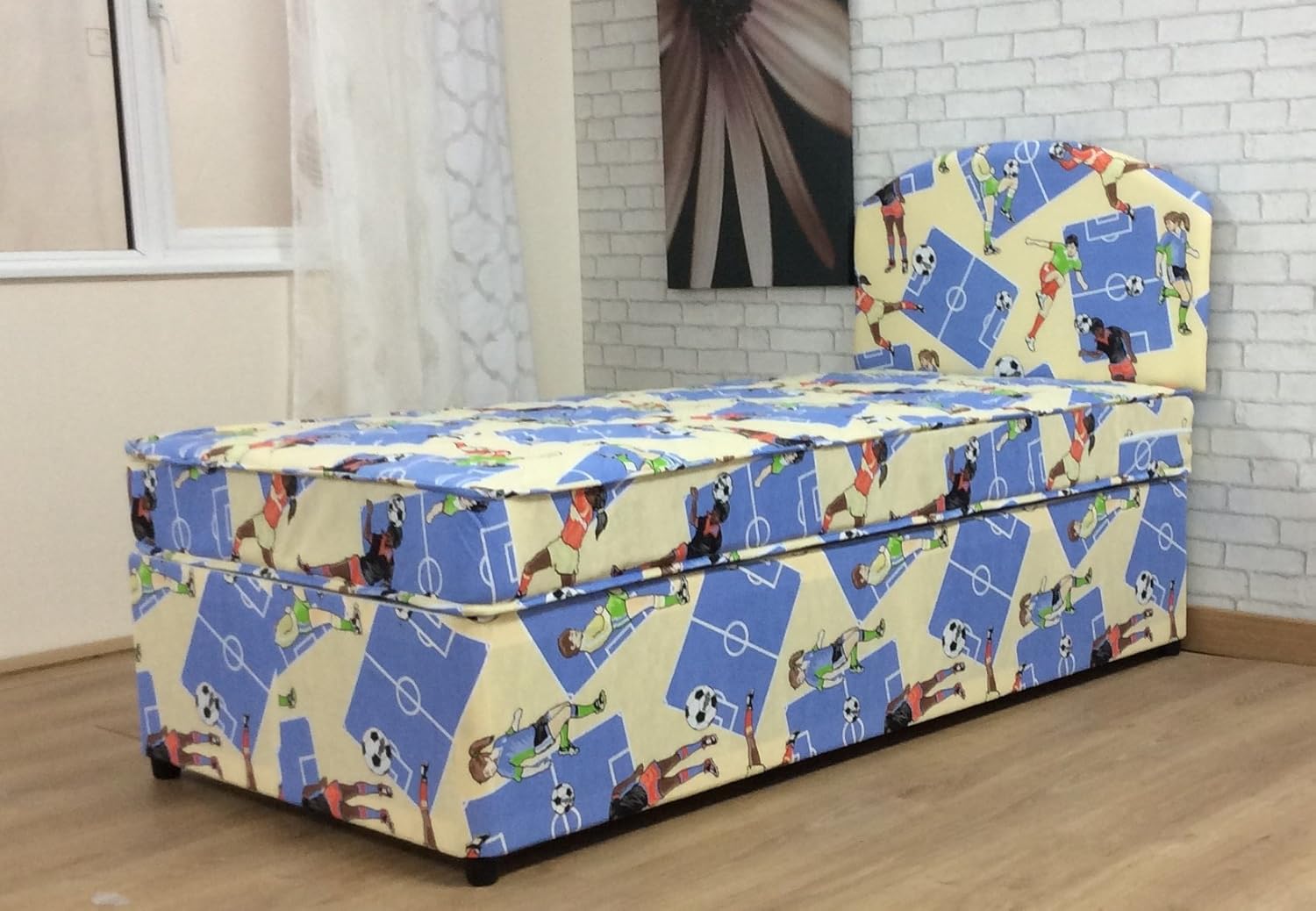 Comfy Living 3FT Boys Single Divan Bed Mattress with Rounded Headboard