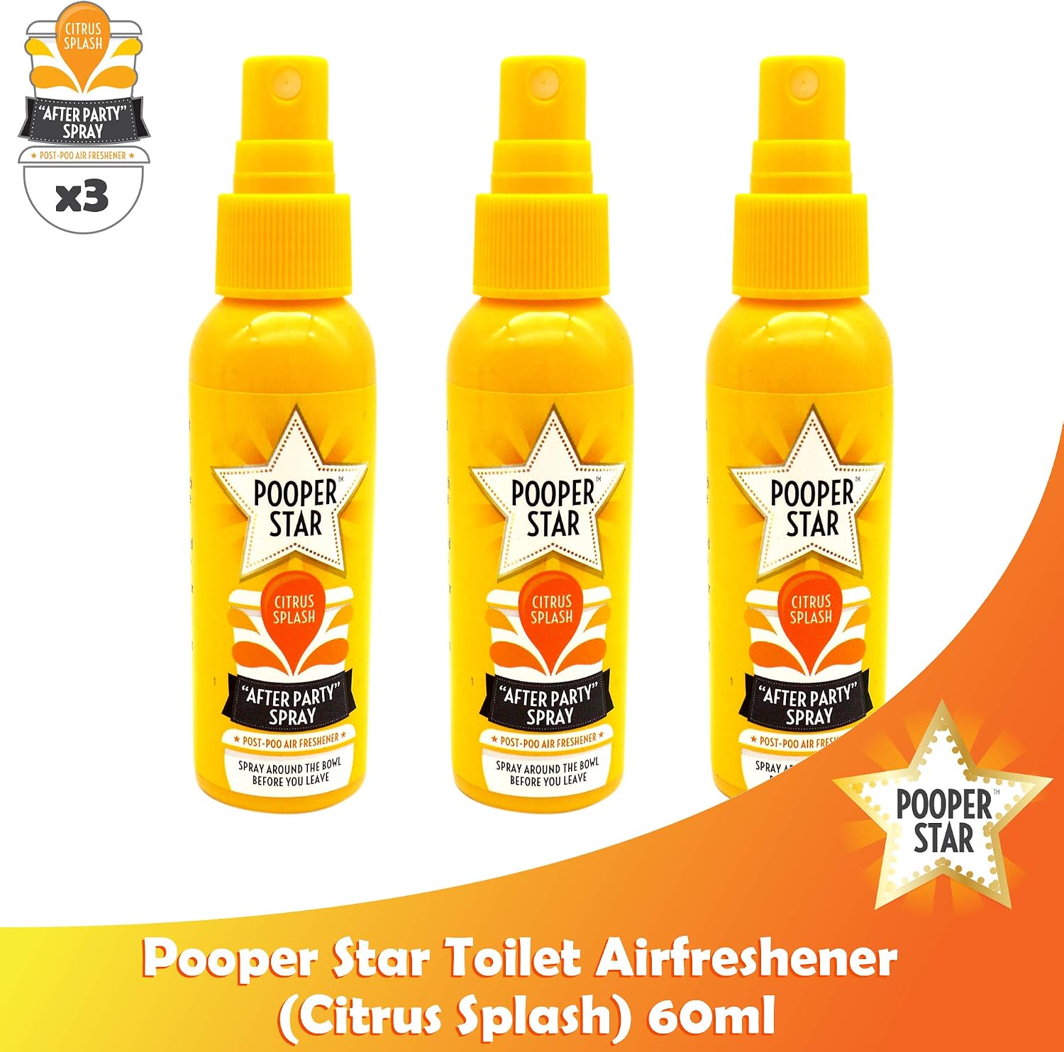 Toilet Air Freshener Citrus Splash,pack of 3, Yellow, 70 ml (Pack of 1) - Image 3