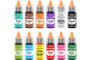 Food Coloring Liquid Set for Baking, Shanlinly 12 Color Easter Eggs Dye Kit Food Grade Vibrant Neon Food Dye Tasteless Liquid Icing Colors for Cake Decorating, Fondant, Cookies, 0.25 Fl. oz/Bottles