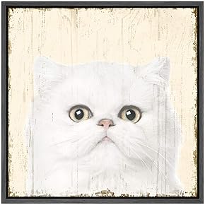 SIGNWIN Framed Canvas Wall Art Nursery Kitty Cat...