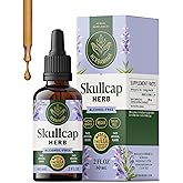 HERBAMAMA Skullcap Herb Tincture - Vegan Mood Support & Relaxation with Skullcap Extract Drops - Non-GMO, Alcohol & Sugar-Free Liquid Calming Supplement, 42-Day Supply