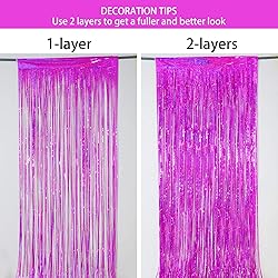 Melsan 2 Pack 3.2 ft x 8.2 ft Tinsel Foil Fringe