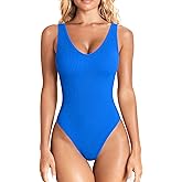 OQQ Women’s Tummy Control One Piece Swimsuit – Crinkle Textured Swimwear Full Coverage Slimming Bathing Suit