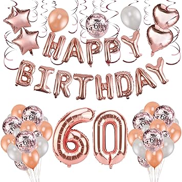 60 cumpleanos decoracion | Los mejores artículos de cumpleaños