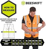 Beeswift EXECUTIVE HI VIZ WAISTCOAT ORANGE XL High Visibility Vest view 7