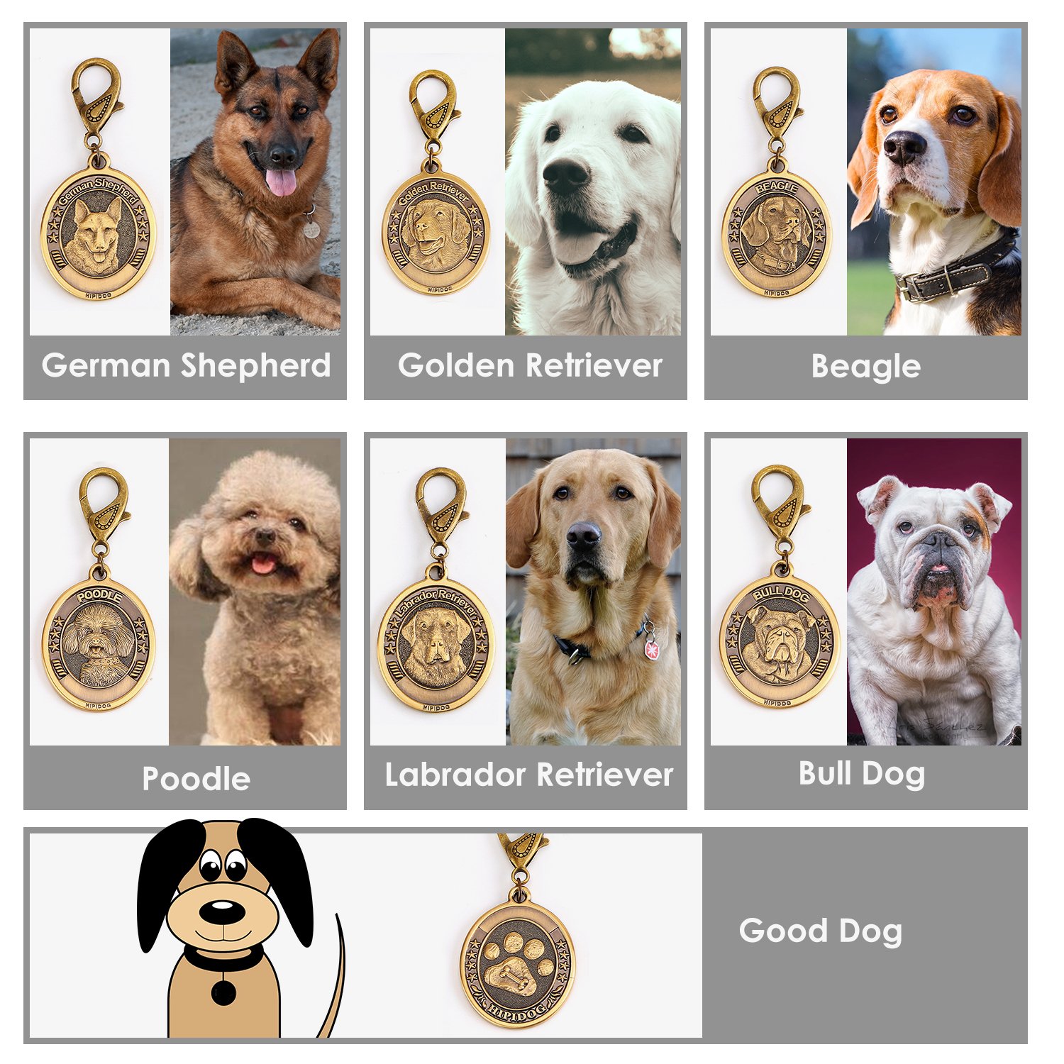 Personalized Dog Tags for Dogs Engraved, Premium Brass Custom Pet ID Tags for Small Medium Large Dog Breeds (Bull Dog)