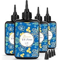 Bsrezn 400g UV Resin Hard, Crystal Clear UV Cure Epoxy Resin Kit Premixed Resina UV Transparent Solar Activated Glue for Jewe