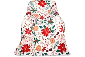 CNVOILA Red Christmas Blanket, White Christmas Rainbow Blanket Flannel Throw: Home Gatherings & Movie Nights for Sofa Home Decor - Soft, Warm, Cute Green Christmas Blanket for Women, Girls Pets