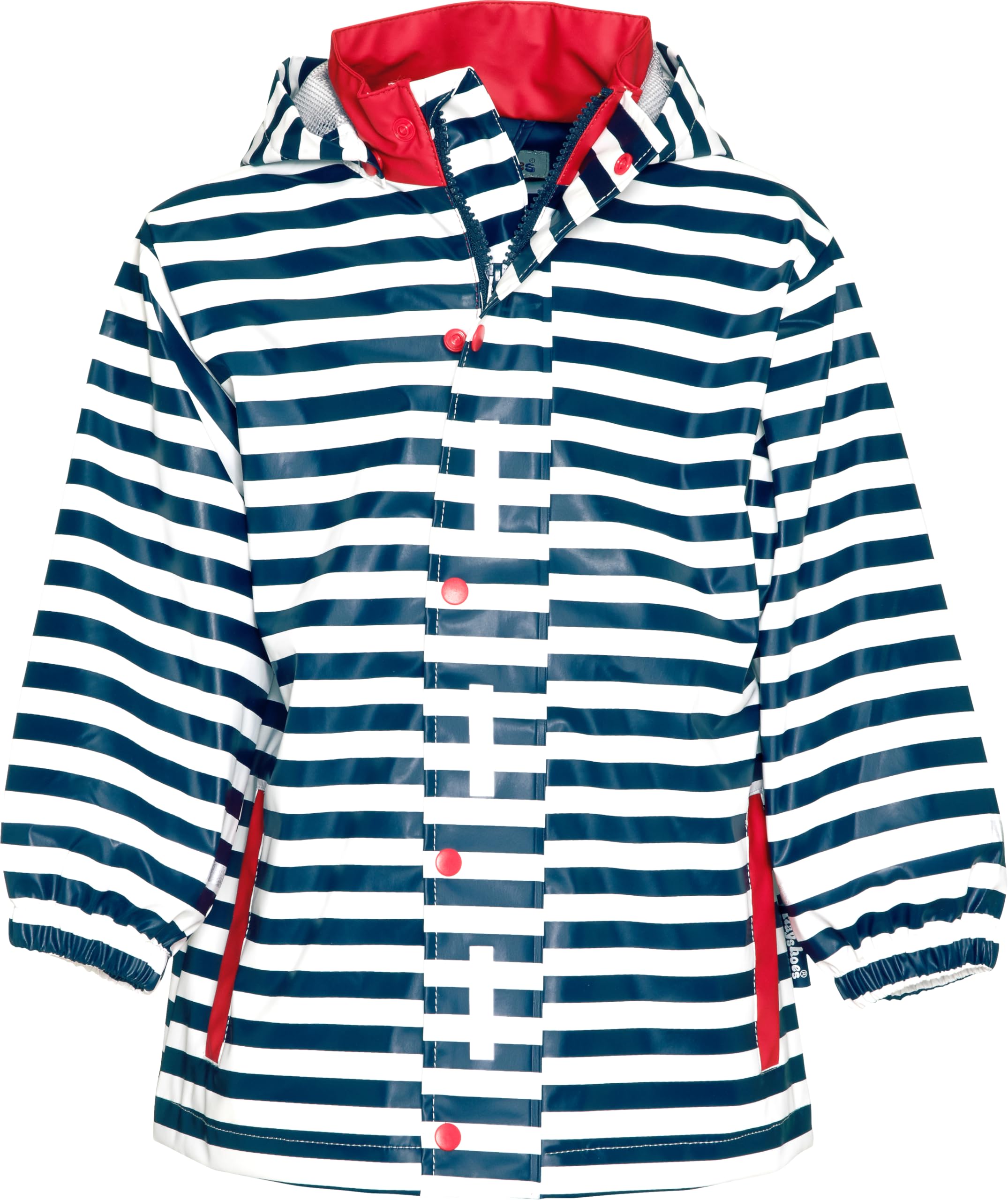 Playshoes Girl's Regenjacke Maritim Raincoat, Blue (marine/White 171), 116