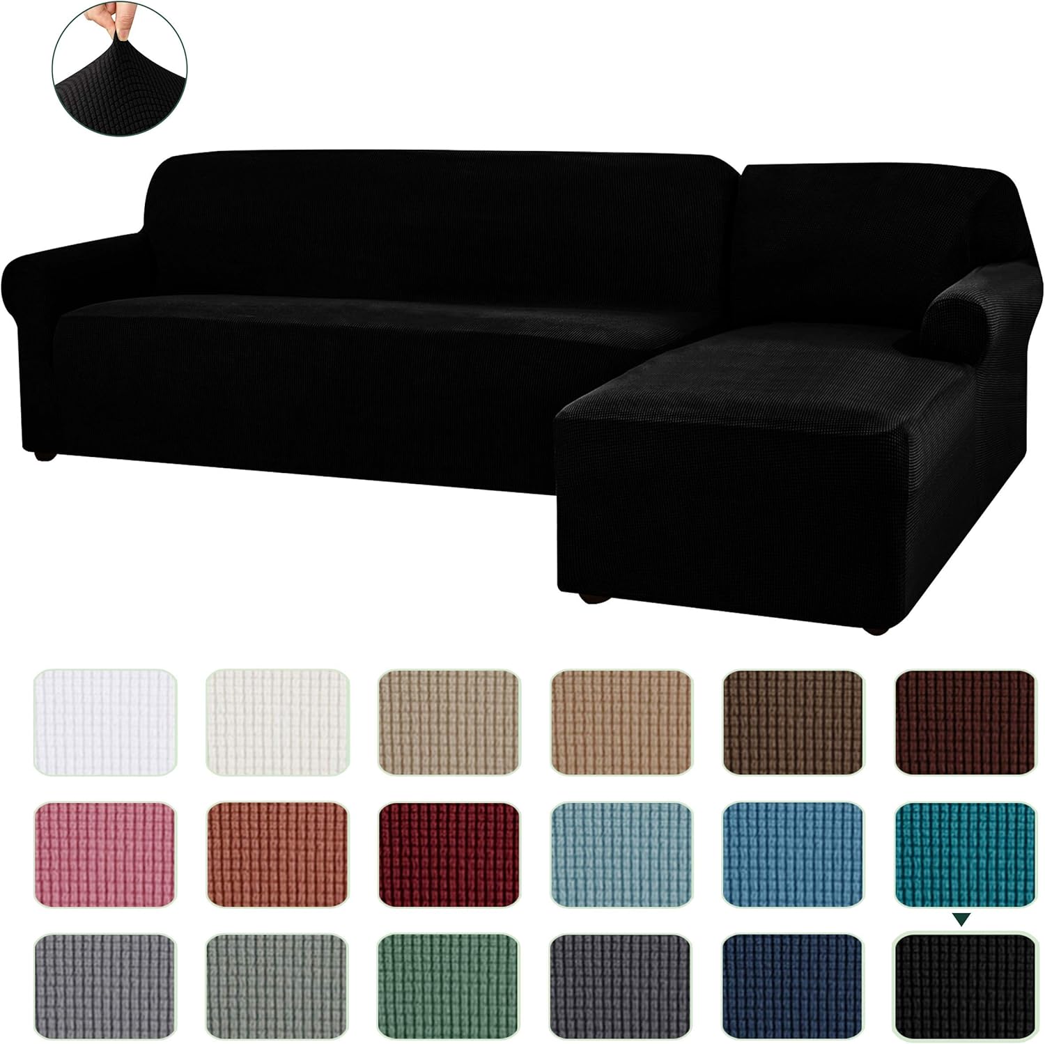 CHUN YI LShaped Sofa Cover Couch Covers Jacquard Polyester Stretch