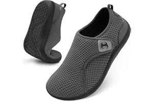 JIASUQI Mens Walking Shoes Wide Barefoot Diabetic Orthopedic Recovery Shoes Comfortable Adjustable Zero Drop Sneakers for Ind