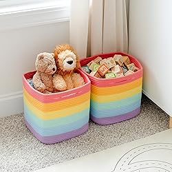 NaturalCozy Storage Cubes 11 Inch Cotton Rope Woven