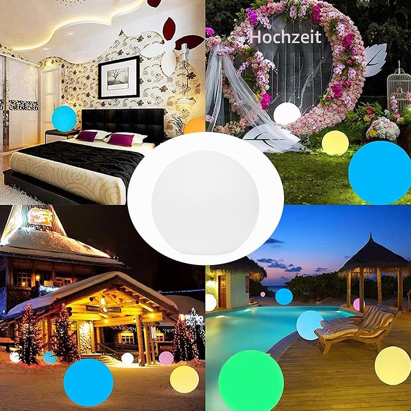 Aufblasbarer LED Leuchtender Wasserball,2 Stück Schwimmende Poolbeleuchtung,Led Kugelleuchte,Wasserball Aufblasbar,Strandball,Pool Spielzeug,für Sommeraktivitäten im Freien,Wasserspiele