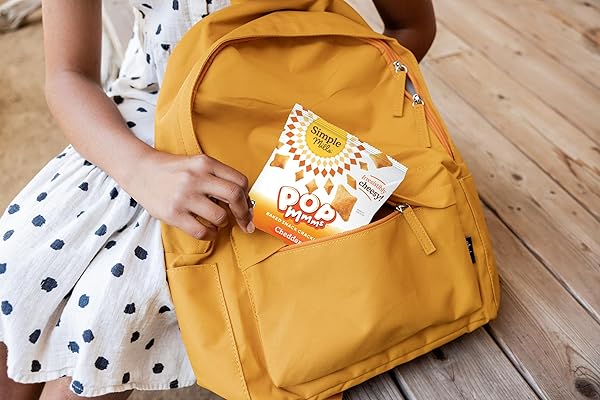 SIMPLE MILLS POP MMMS CHEDDAR BAKED SNACK PACK CRACKERS, HEALTHY SNACKS FOR KIDS, INDIVIDUAL PACKS, GLUTEN FREE, 8 CT (PACK OF 1)