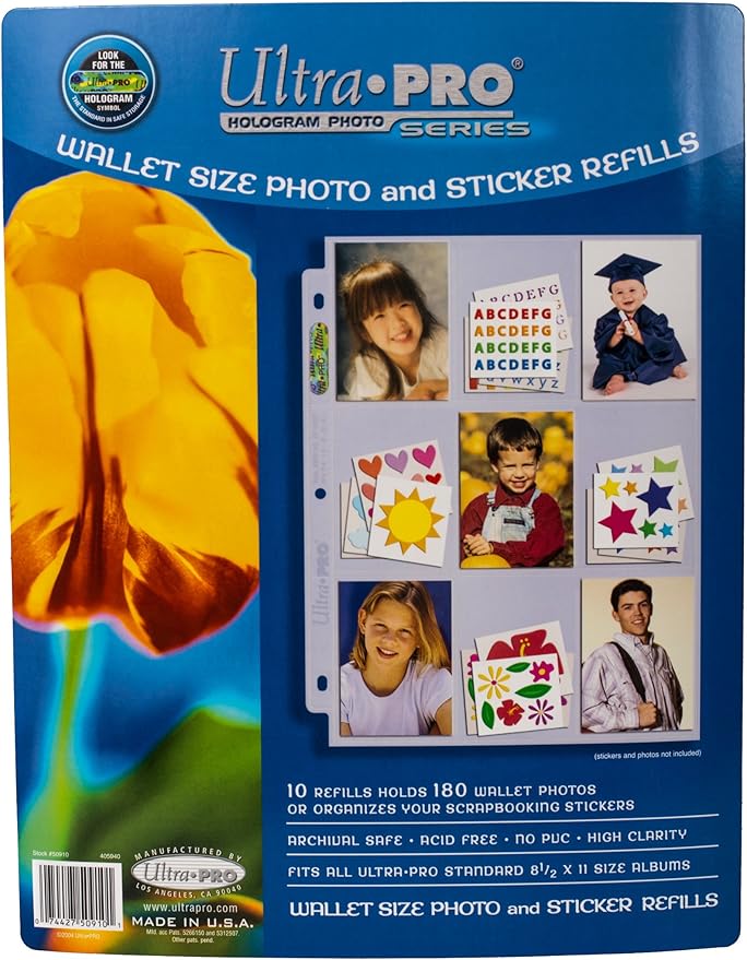 Amazon Com Ultra Pro 3 Hole Photo Page For 2 5 By 3 5 Inch Prints 10 Pack Scrapbooking Album Refills Posters Prints