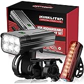 9500 Lumens Bike Headlight and Tail Light Set for Night Riding, 10000 mAh USB Rechargeable 6 LED Bicycle Light, 5+5 Modes Bik