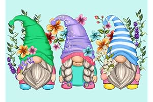 FOXKISS Gnome Diamond Art Painting Kits for Adults, Full Drill Diamond Dots Paintings for Beginners, Round 5D Paint with Diamonds Pictures Gem Art Painting Kits DIY Crafts Kits 12x16inch