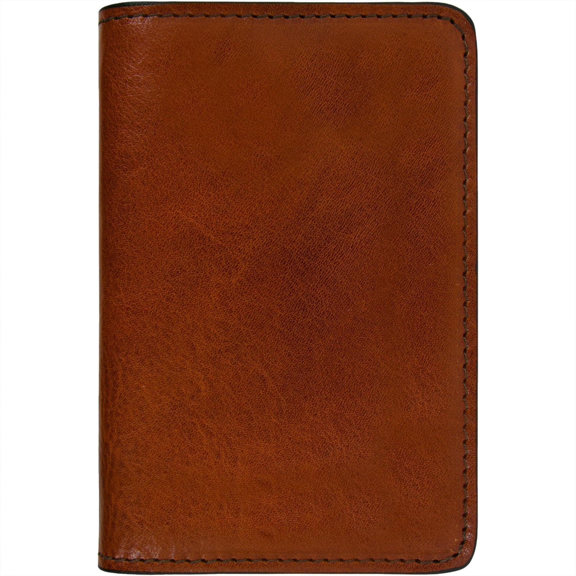 Time Resistance Leather Passport Holder – Full-Grain Leather Travel Wallet - Passport Cover with Card Slots (Cognac Brown)
