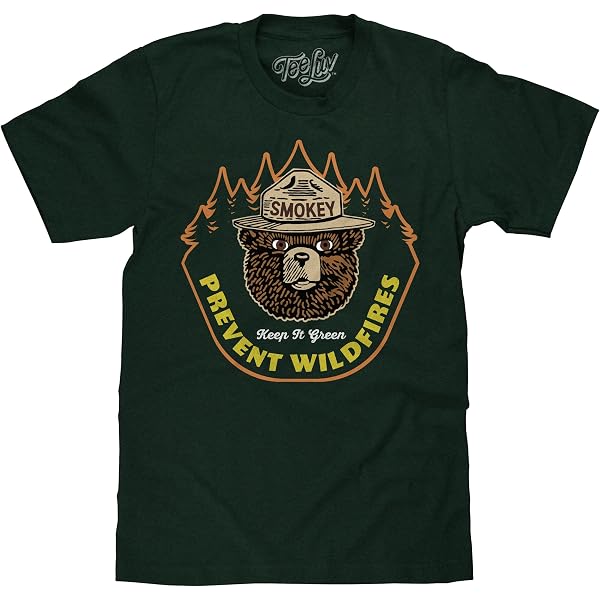 Men's Smokey Bear Stars 'n' Stripes Shirt - Patriotic Vintage Graphic Tee By Tee Luv