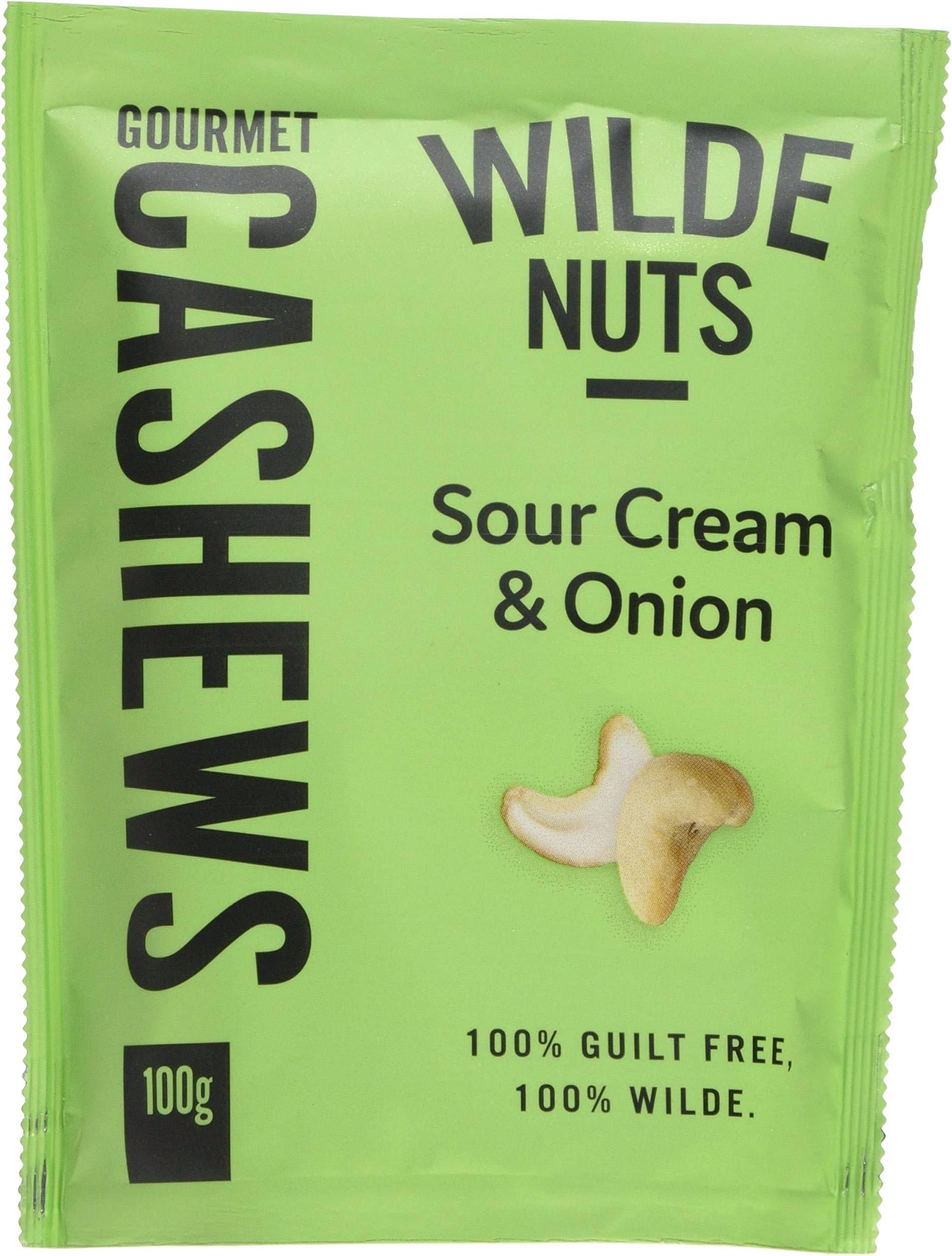Wilde Nuts Sour Cream and Onion Cashews, 100 g, Pack of 8