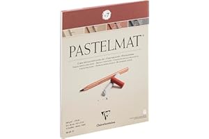 Clairefontaine - Pastelmat Palette No.7 Glued Pad - 12 Sheets - Cards for Pastel - 24 x 30 cm 360 g - 170 Lb - 4 Shades - Cry