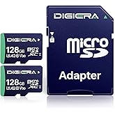 DIGIERA 128GB CT100 microSDXC UHS-I Memory Card with Adapter - up to 100MB/s, C10, U3, V30, 4K UHD, A2, Micro SD Card for Smartphones, Tablets, Cameras, Gaming Consoles, and Drones (2 Pack)