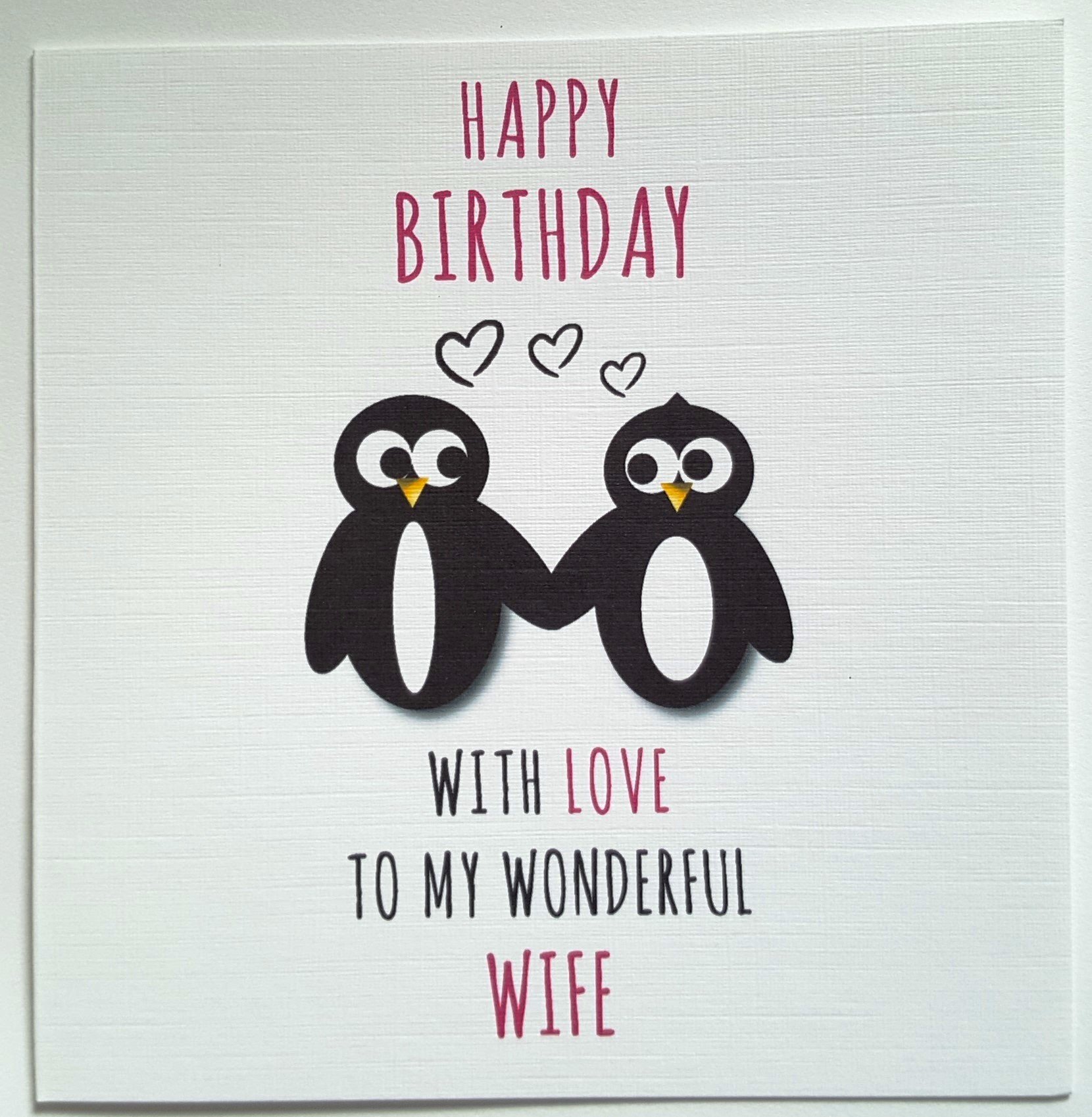 Happy Birthday With Love to my Wonderful wife - Handmade Card