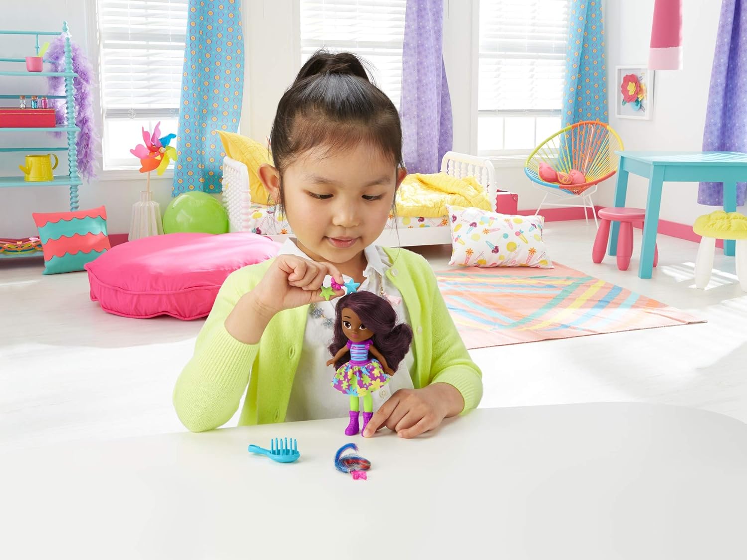 Nickelodeon Sunny Day POP-In Style Hair Charm Rox Doll, Multicoloured - Image 3
