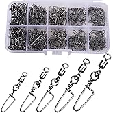 ENERHIKE 150pcs Fishing Snap Swivels Barrel Swivel with Coastlock Snap Stainless Swivel Corrosion Resistant Fishing Tackle Accessories Lure Line Connector for Saltwater Freshwater Fishing