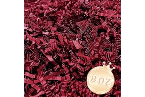 ZANKUBOM 1/2LB Deep Red Crinkle Cut Paper Shred Filler Great for Gift Wrapping, Deep Red Basket Fillers, Birthday, Gift Wrapping, Anniversary, Halloween Thanksgiving Christmas Party Decor Filling Supplies