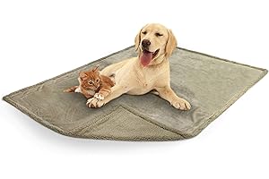 PetAmi WATERPROOF Dog Blanket for Medium Large Dog, Pet Puppy Blanket Couch Cover Protection, Sherpa Fleece Cat Blanket, Sofa Bed Furniture Protector Reversible Soft Plush Washable, 60x40 Taupe Taupe